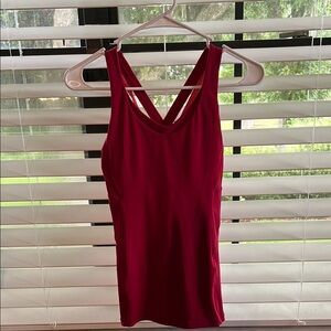 Lululemon Athletica Red Fitted Tank Top